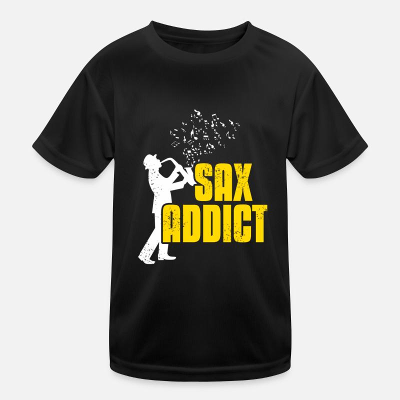 Retro Vintage Sax Addict Awesome Designs Present Kinder Funktions-T-Shirt