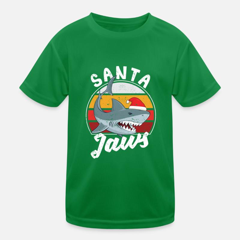 Santa Jaws Noël Requin Claus Noël PJs Pêcheur T-shirt sport Enfant