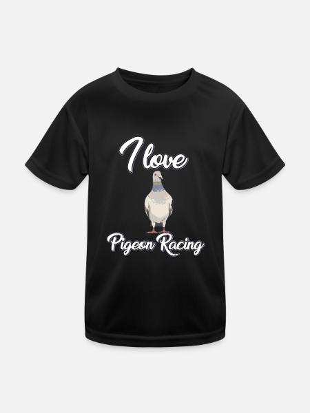 I love pigeon racing - Kids Functional T-Shirt - black - Front
