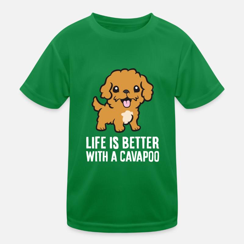 Cavapoo Haustier Hund Das Leben ist besser mit Kinder Funktions-T-Shirt