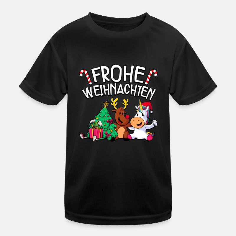 Frohe Weihnachten - Kinder Funktions-T-Shirt - Schwarz