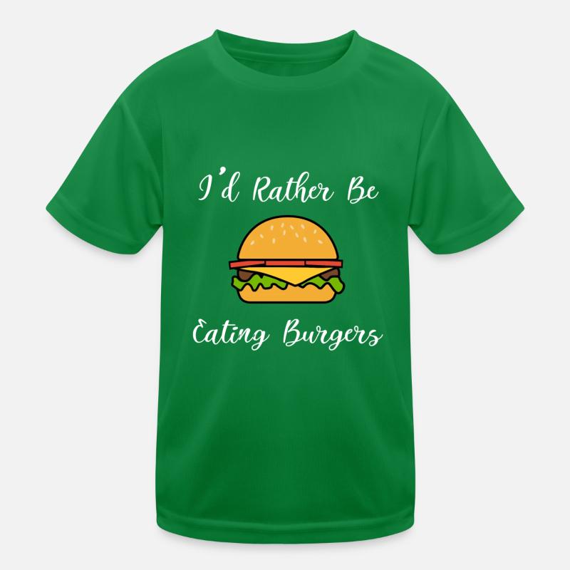 Manger des cheeseburgers Fast Food Hamburger Chef T-shirt sport Enfant
