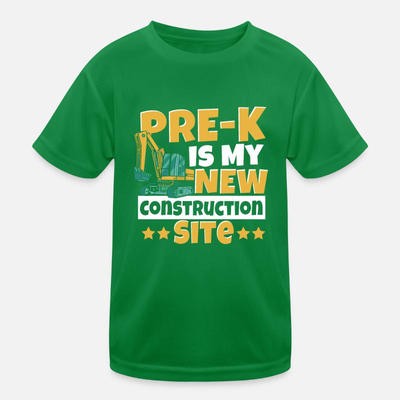Pre-k est mon nouveau chantier de construction Retour à l’école T-shirt sport Enfant