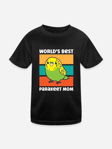 Sittich Wellensittich Vogel Mama Welten beste - Kinder Funktions-T-Shirt - Schwarz - Vorne