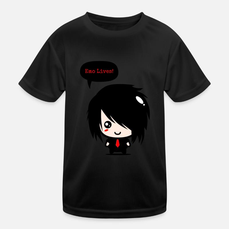 EMO Vit | Vêtements Emo garçons | | Emocore Emo Musique T-shirt sport Enfant