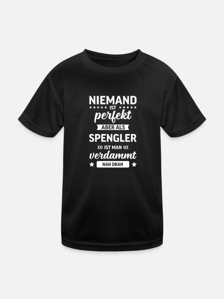 Spengler I Installateur Blech Handwerker Motiv für - Kinder Funktions-T-Shirt - Schwarz - Vorne