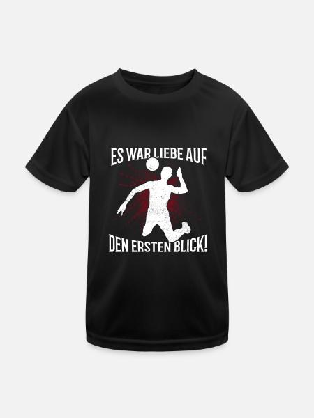Liebe Volleyball - Volleyballer Beach Volleyball - Kinder Funktions-T-Shirt - Schwarz - Vorne