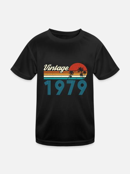 Vintage 1979 Vintage Anniversaire Rétro Vintage - T-shirt sport Enfant - noir - Devant