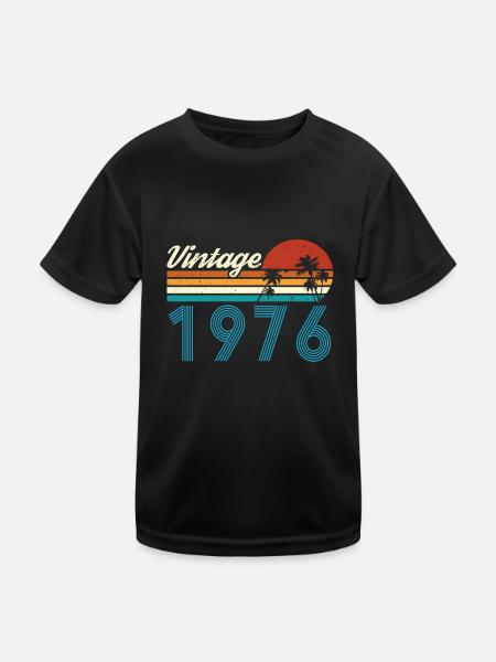 Vintage 1976 Vintage Anniversaire Rétro Vintage - T-shirt sport Enfant - noir - Devant