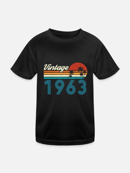 Vintage 1963 Vintage Anniversaire Rétro Vintage - T-shirt sport Enfant - noir - Devant