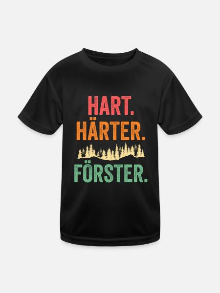 Waldarbeiter Holzfäller Waldarbeit Förster - Kinder Funktions-T-Shirt - Schwarz - Vorne