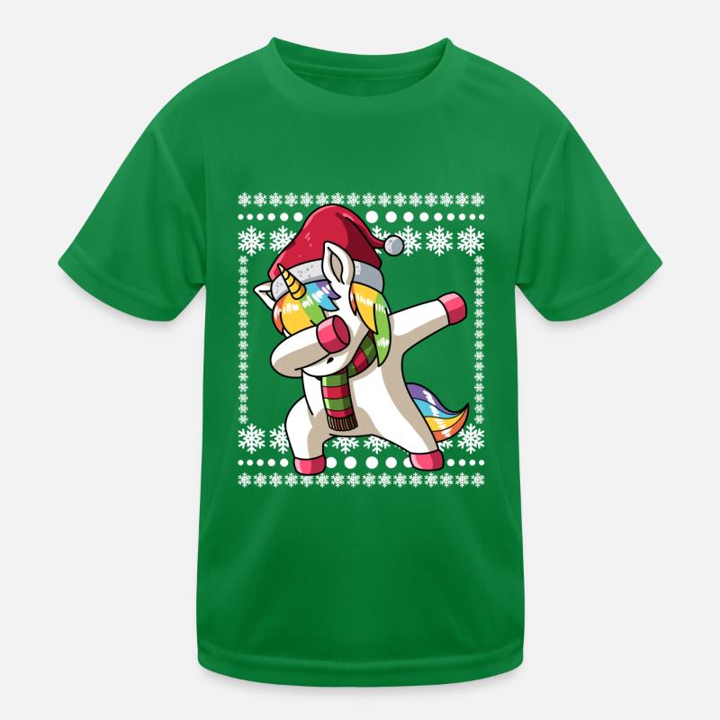 Dabbing Einhorn Weihnachten Dab Xmas Kinder Funktions-T-Shirt