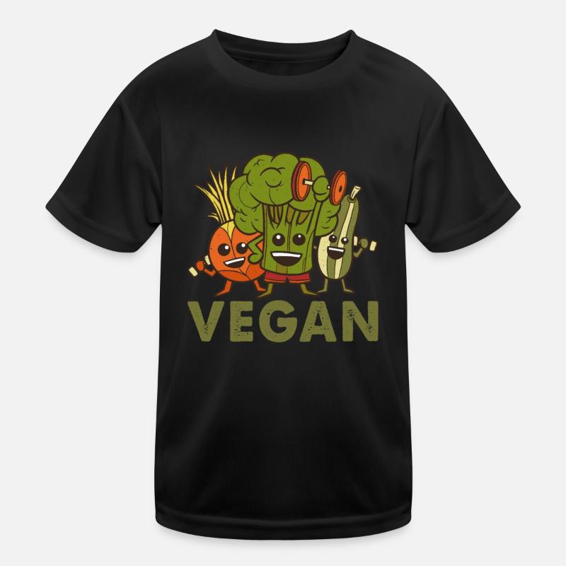 Excercise Vegetable Vegetarian Vegan Kinder Funktions-T-Shirt