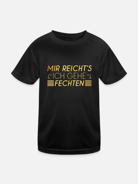 Fechten Spruch - Kinder Funktions-T-Shirt - Schwarz - Vorne