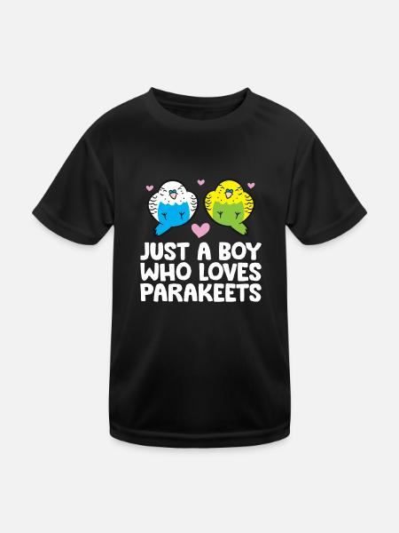 Juste un garçon qui aime les perruches Perruches - T-shirt sport Enfant - noir - Devant