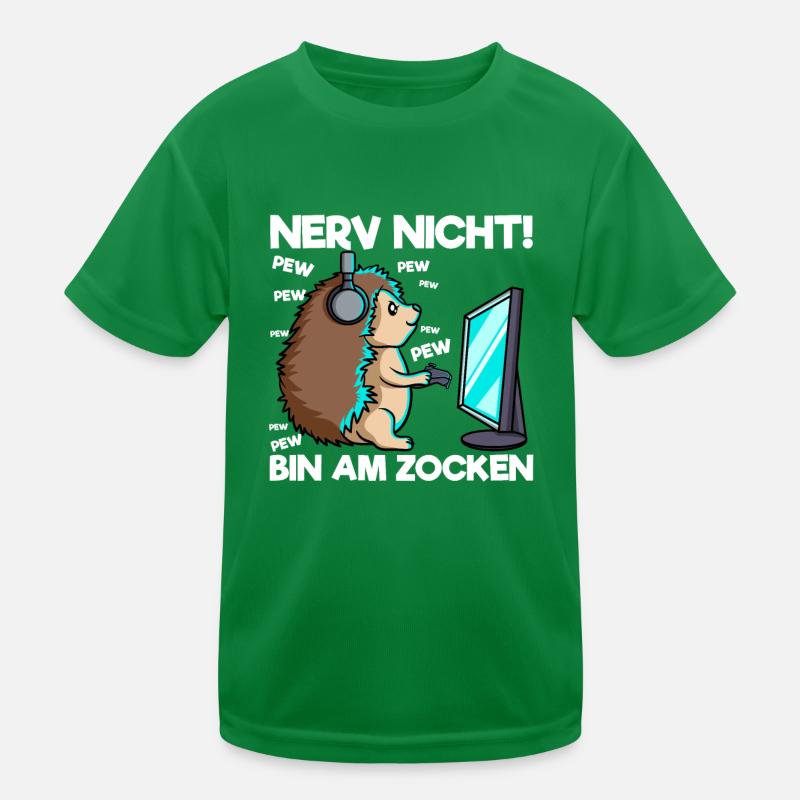 Nerv nicht bin am Zocken Gaming Igel Kinder Funktions-T-Shirt