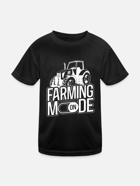 Farming Farmer Tracteur Vintage - T-shirt sport Enfant - noir - Devant