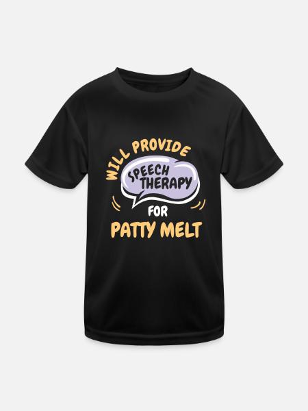 Provide Speech Therapy for Patty Melt Funny - Kids Functional T-Shirt - black - Front