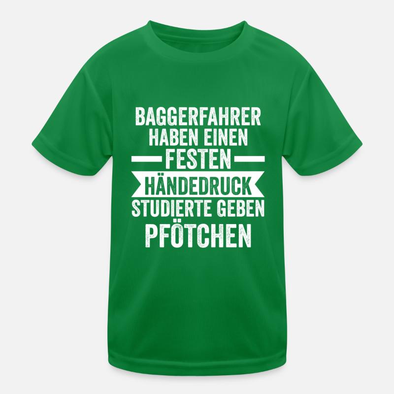 Baggerfahrer Maschinenführer Tiefbauer Bagger Kinder Funktions-T-Shirt
