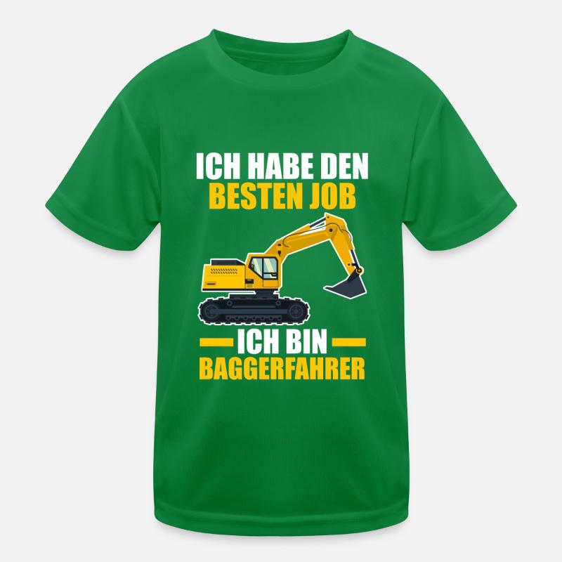 Baggerfahrer Maschinenführer Tiefbauer Bagger Kinder Funktions-T-Shirt
