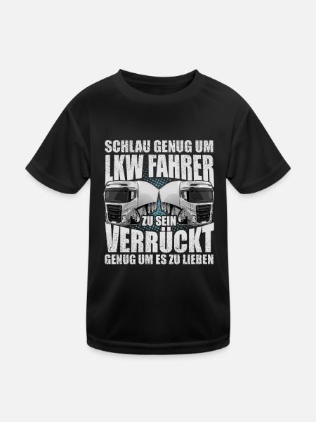 LKW Fahrer - Kinder Funktions-T-Shirt - Schwarz - Vorne