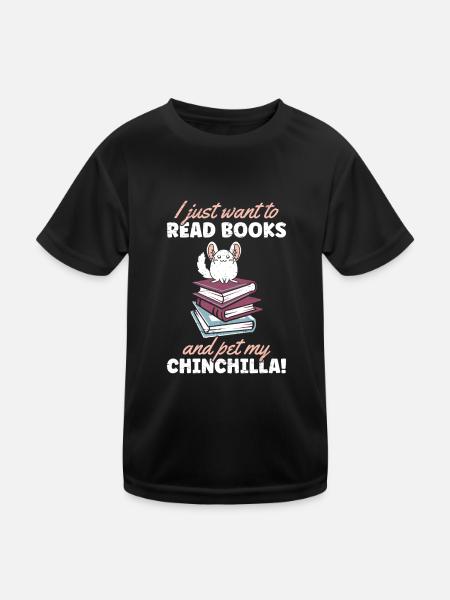 I Just Wanted To Read Books And Pet My Chinchilla - Kids Functional T-Shirt - black - Front