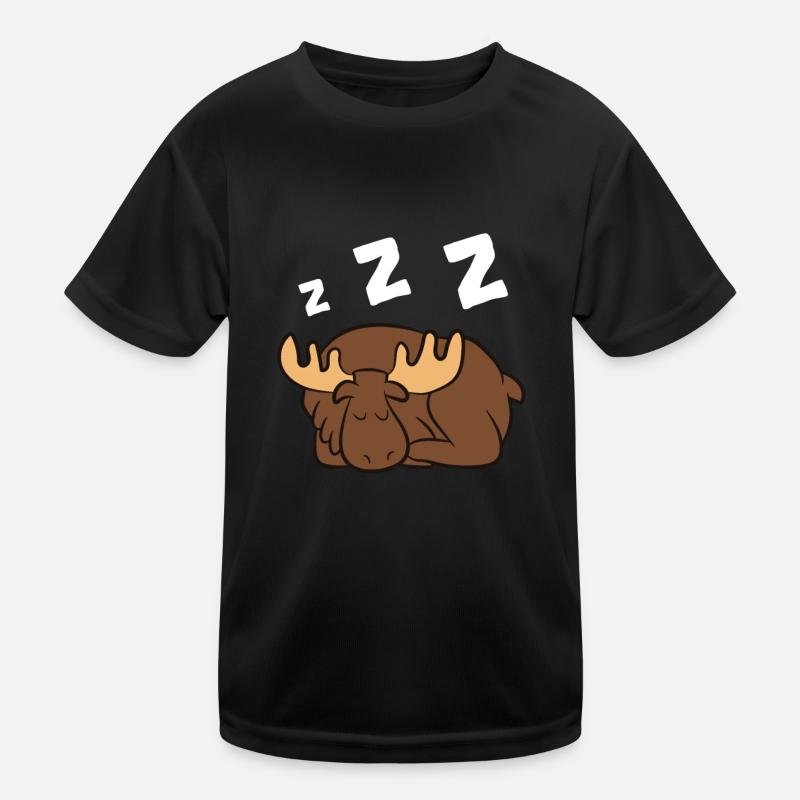 Elch Schlafender Fauler Elch Pyjama Schlafender Kinder Funktions-T-Shirt