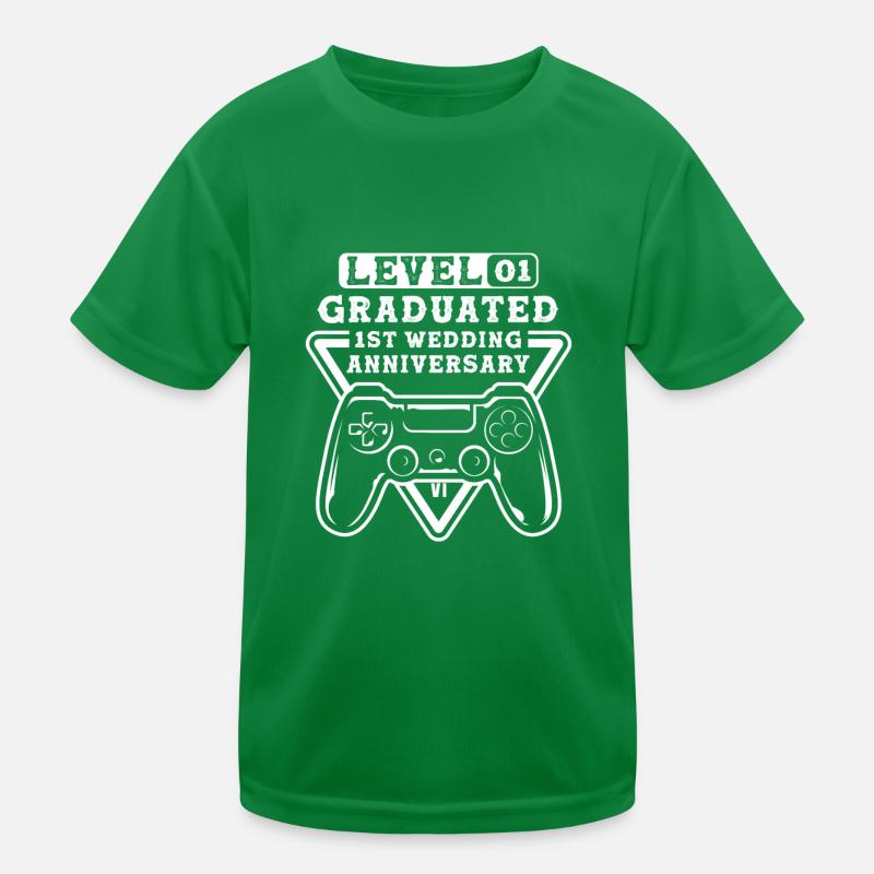 Level 1 Graduated 1st Wedding Anniversary Kinder Funktions-T-Shirt