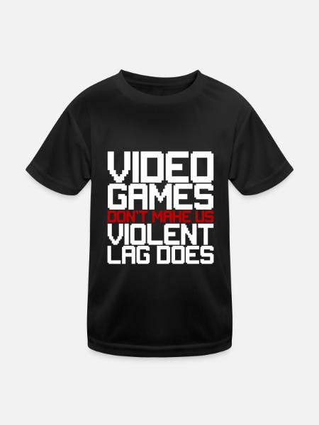 Les jeux vidéo ne nous rendent pas violents, le décalage fait 3 - T-shirt sport Enfant - noir - Devant