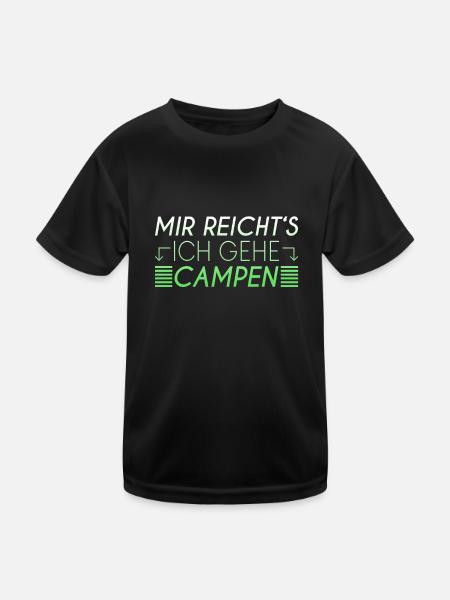 Camping Spruch - Kinder Funktions-T-Shirt - Schwarz - Vorne