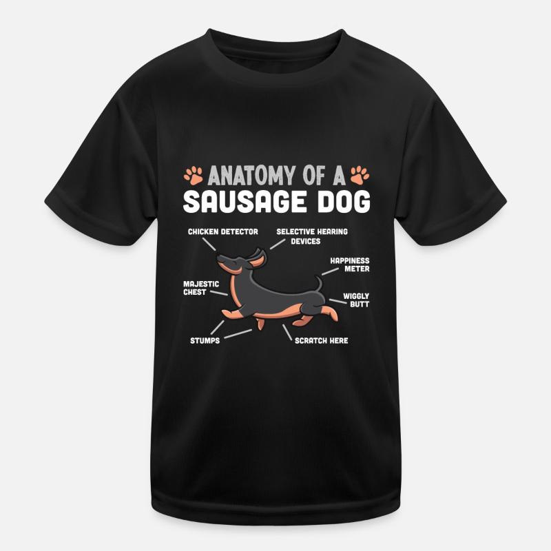 Anatomie d’un chien saucisse Drôle de teckel Cadeau T-shirt sport Enfant