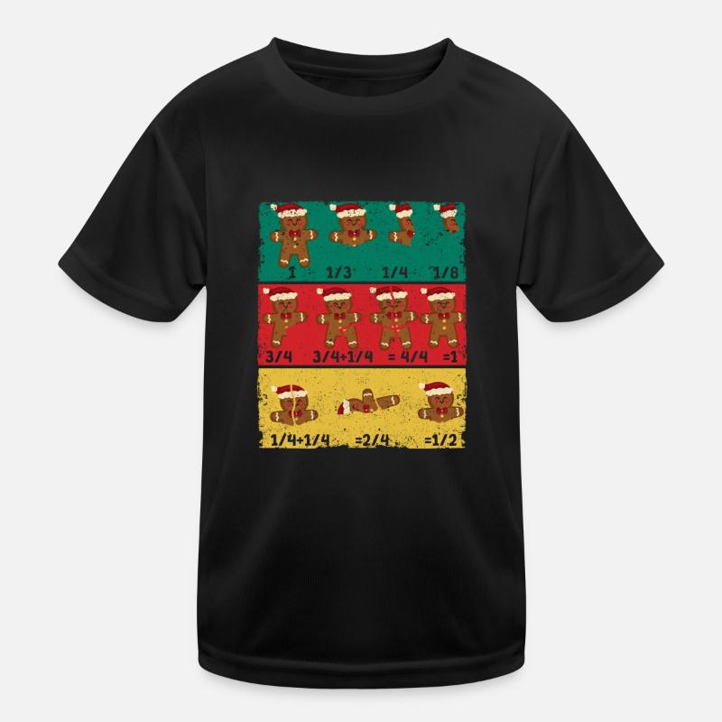 Weihnachten Math Lehrer Bruch Lebkuchen Cookie Kinder Funktions-T-Shirt