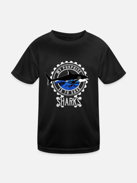Requin Requin Plongeur Requin - T-shirt sport Enfant - noir - Devant