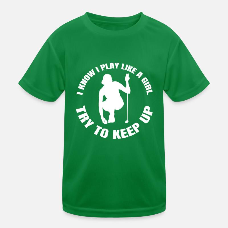 Golf Golfball Mädchen Golfspielerin Golfschläger Kinder Funktions-T-Shirt