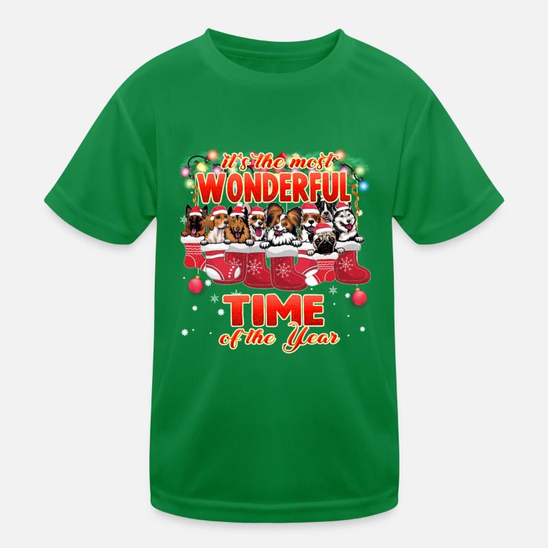 Décoration mignonne pour chiens câlins pour Noël T-shirt sport Enfant