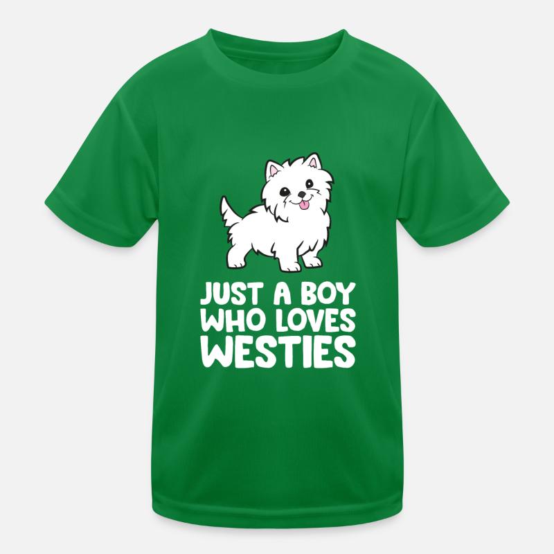Just a Boy Who Loves Westies Kinder Funktions-T-Shirt