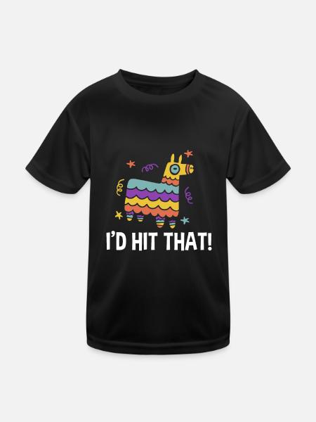 Pinata Cinco De Mayo I'd Hit That! - Kinder Funktions-T-Shirt - Schwarz - Vorne