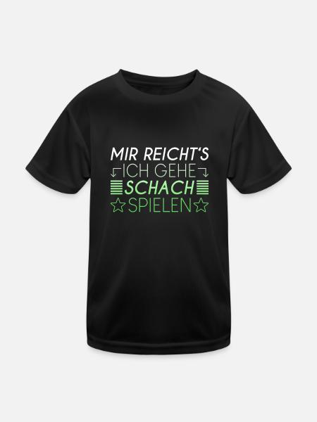 Schach Spruch - Kinder Funktions-T-Shirt - Schwarz - Vorne