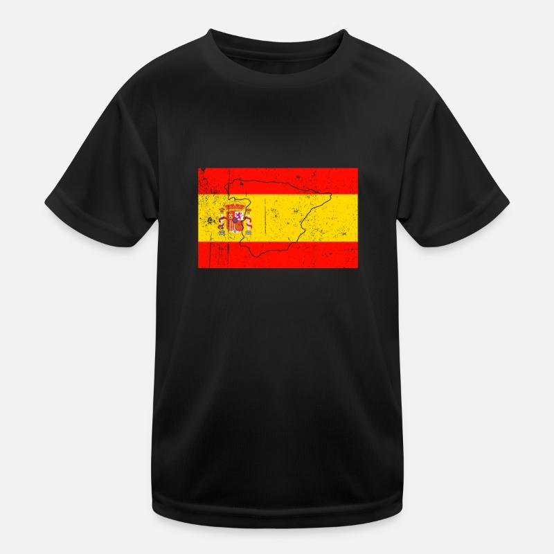 Spain Flag Kids Functional T-Shirt
