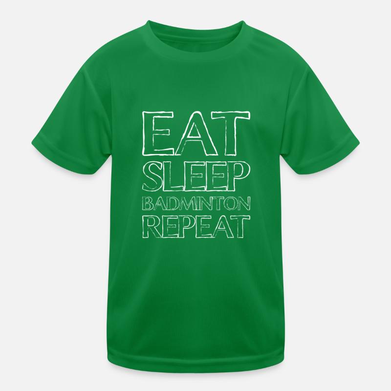 Eating Sleep Badminton Kids Functional T-Shirt