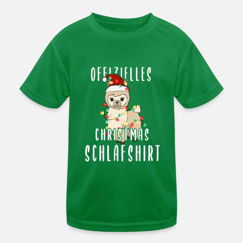 Lama Christmas Sleeping Shirt Kids Functional T-Shirt