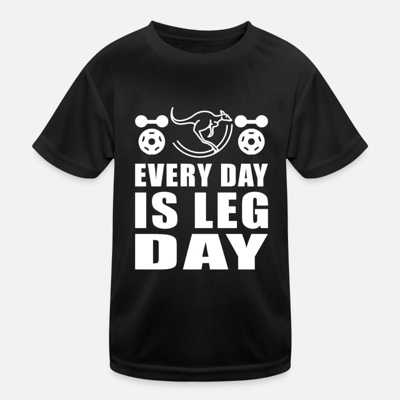 Känguru every Day is a Leg Day Kangaroo Kinder Funktions-T-Shirt