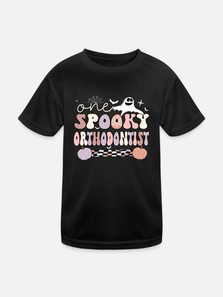 Cadeaux orthodontiques d’Halloween d’orthodontiste effrayants - T-shirt sport Enfant - noir - Devant