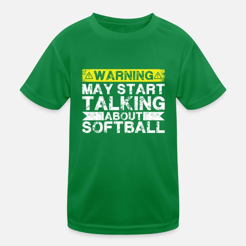 Über Softball Sprechen Kinder Funktions-T-Shirt