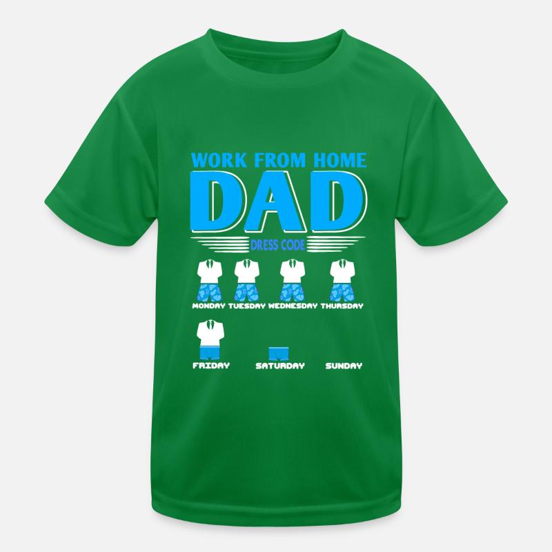 Work From Home Dad Funny Dress Code T-Shirt Kids Functional T-Shirt