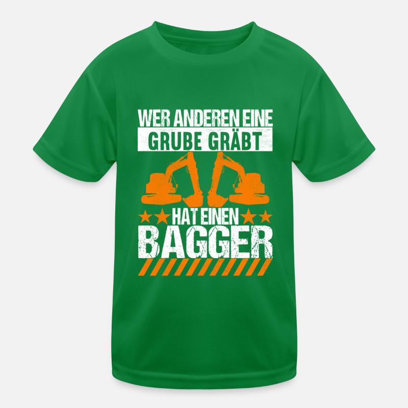 Baustelle Bagger Baggerfahrer Kinder Funktions-T-Shirt