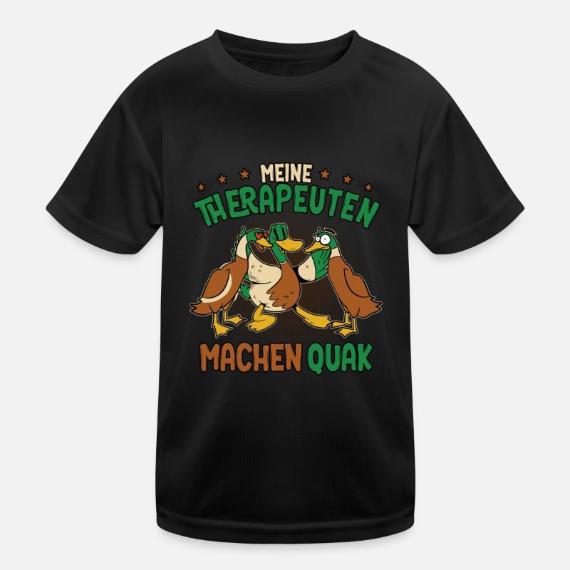 Enten - Kinder Funktions-T-Shirt - Schwarz