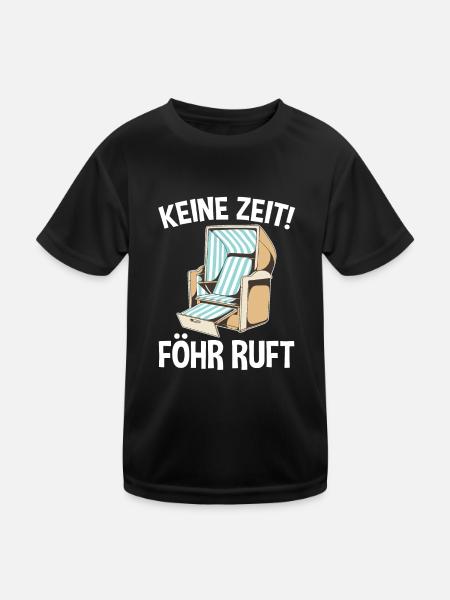 Nordsee Föhr - Kinder Funktions-T-Shirt - Schwarz - Vorne