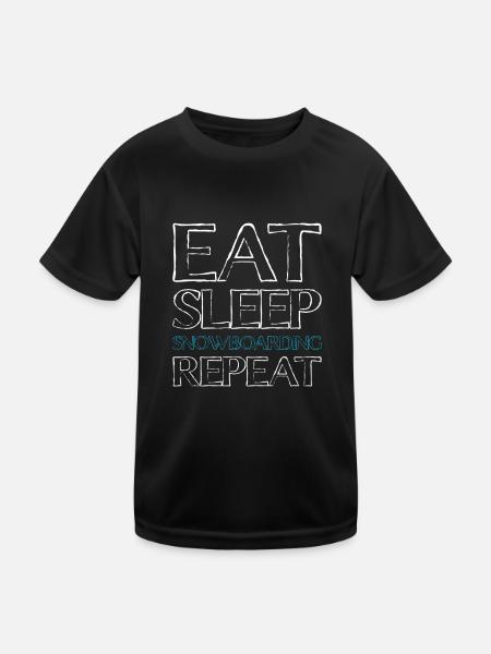 Manger du snowboard - T-shirt sport Enfant - noir - Devant