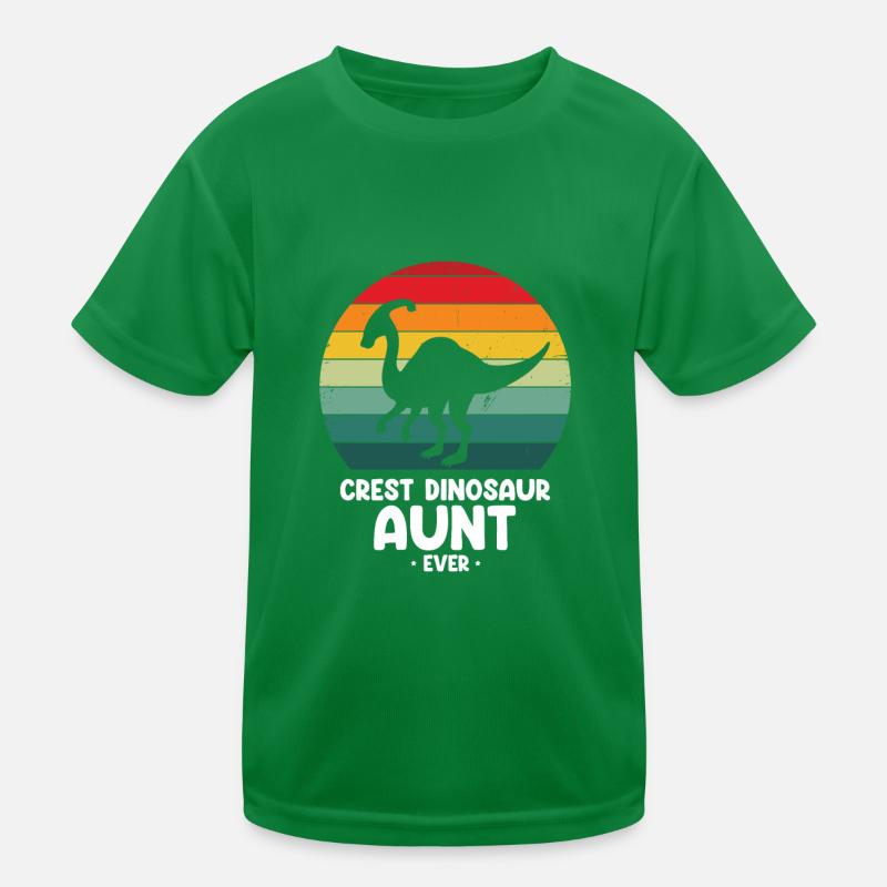 Crest Dinosaur Aunt for Parasaurolophus Kids Functional T-Shirt